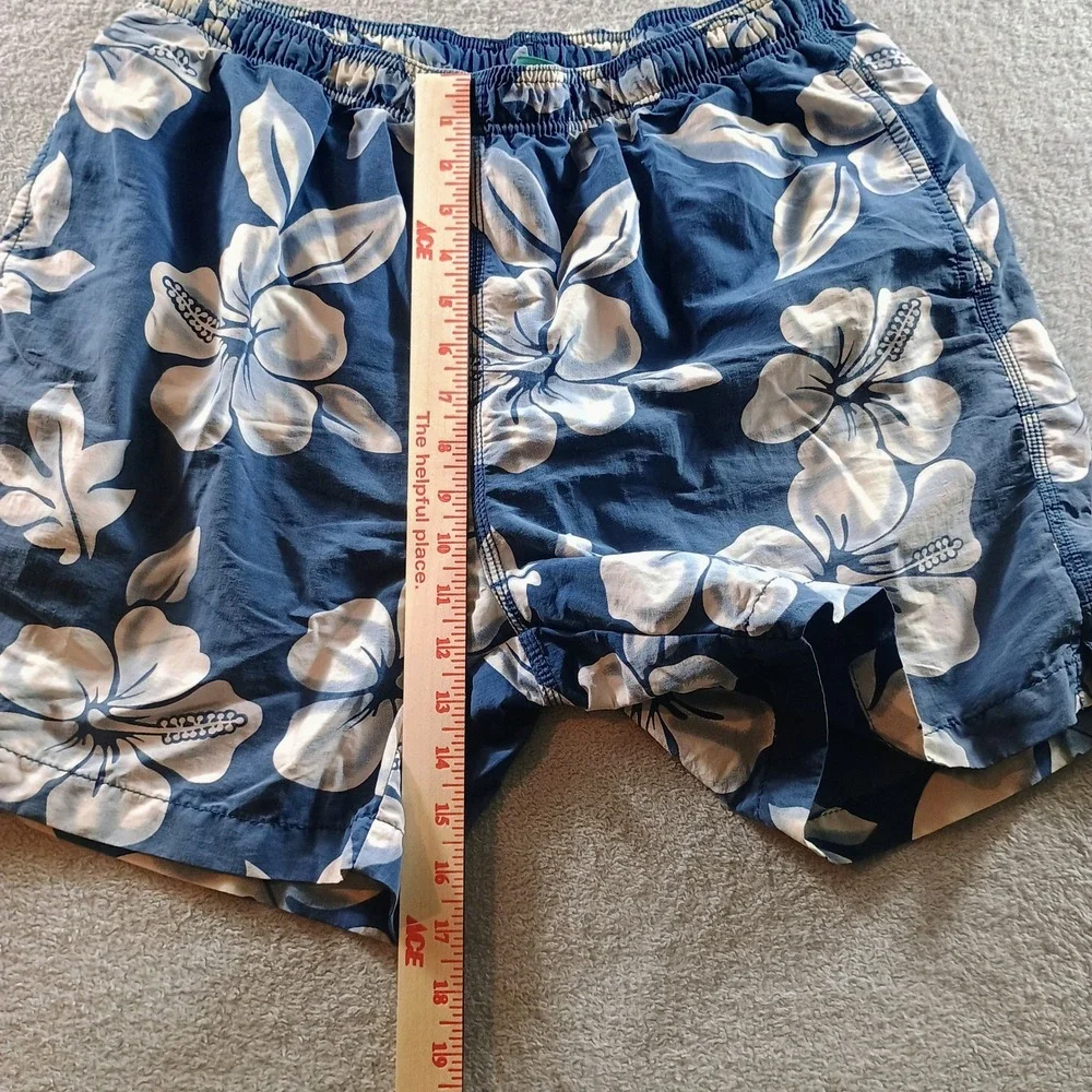 Tommy Bahama Mens Relax Swim‎ Trunks Blue Hibiscus Floral Medium 6in Inseam